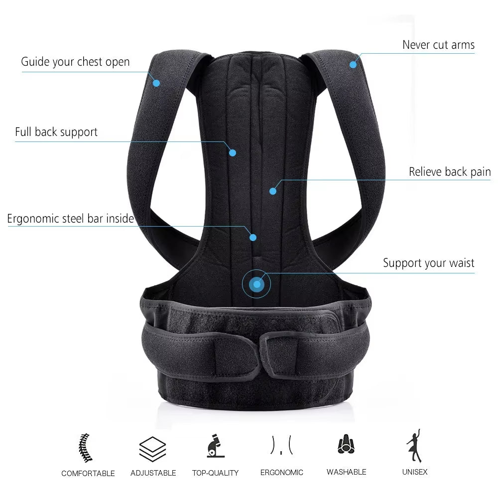 Posture Corrector Back Posture Brace Clavicle Support Stop Slouching and Hunching Adjustable Back Trainer Unisex