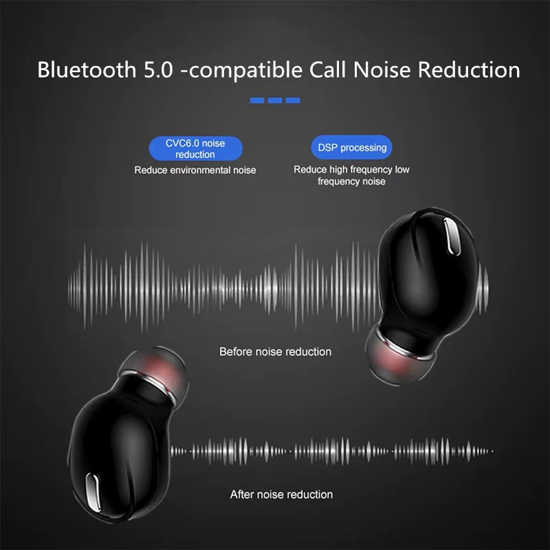 X9 Mini 5.0 Bluetooth Earphone Sport Gaming Headset with Mic Wireless Headphones Handsfree Stereo Earbuds for Xiaomi All Phones