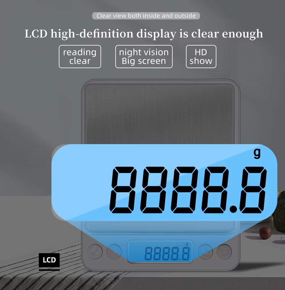 3Kg/500G/200G/300G 0.01G Digital Kitchen Scale Precision Scales Jewelry Weighing Food Diet Postal Balance Measuring Electronic