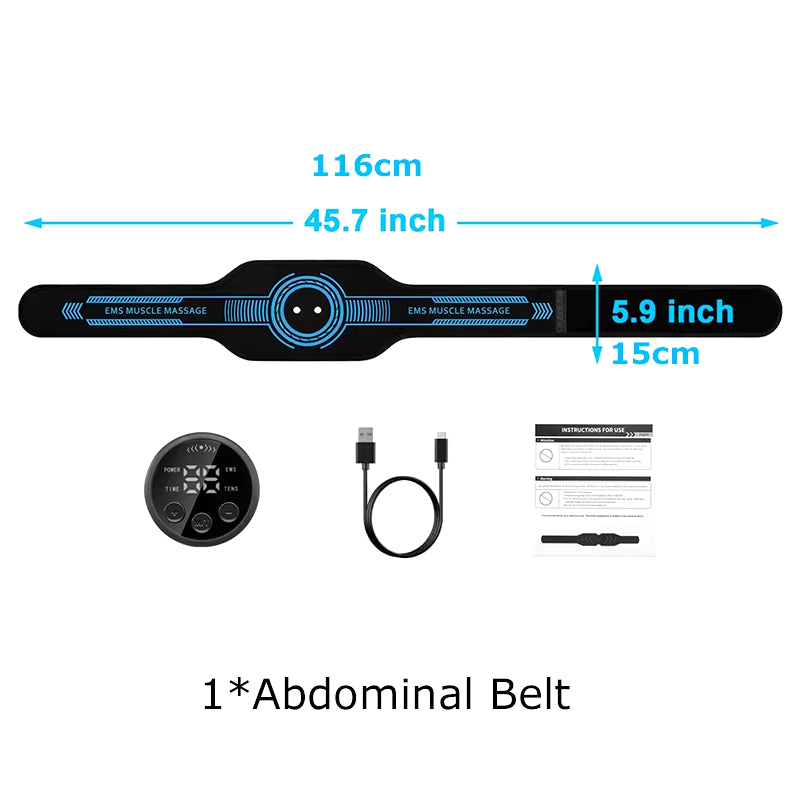 Abdominal Toning Belt EMS Muscle Stimulator Toner Waist Body Slimming Shaping Waist Arm Leg Massage Lose Weight Home Fitness